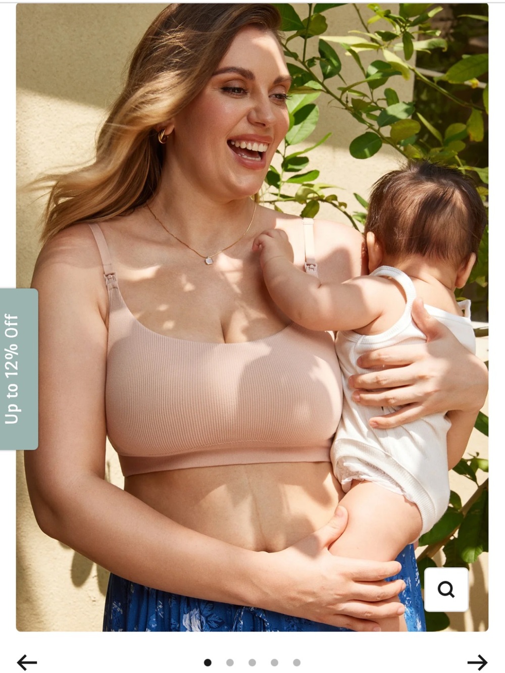 Momanda XL Beige Ribbed Seamless Nursing Bralette
